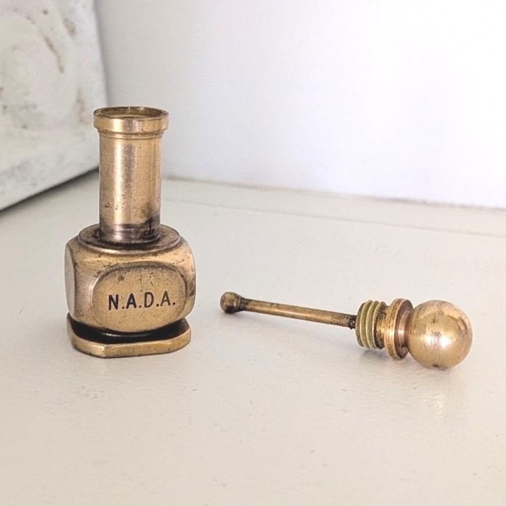 Vtg National Automobile Dealers Assn NADA Brass Perfume Bottle Ernest Steiner - Picture 4 of 4
